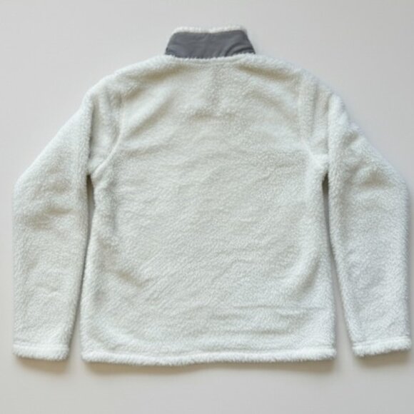 NWT Eddie Bauer Sherpa Fleece Pullover Coconut Milk & Frost Gray Snap-Neck, Sz M - Picture 11 of 16